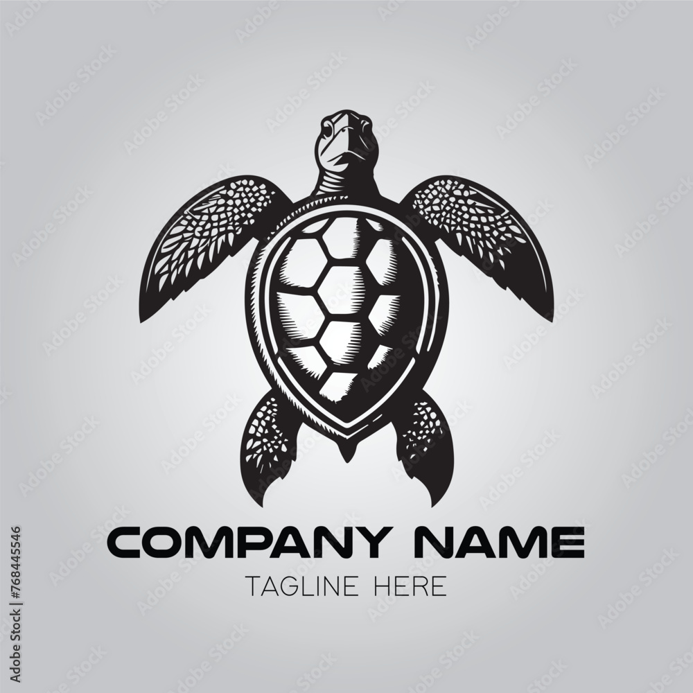 Fototapeta premium Turtle logo company design vector image on the white background