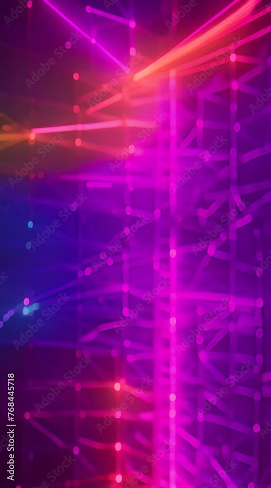 colorful lines of light connected by dots of light and forming triangles and pentagons colorful lines of light connected by dots of light and forming triangles and pentagons