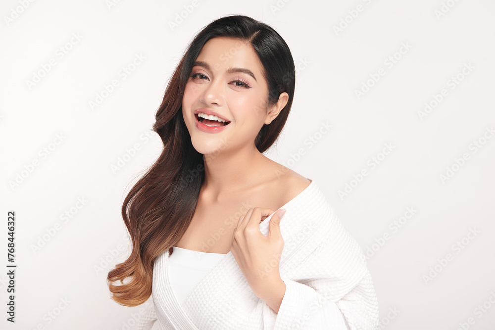 Beautiful young asian woman with clean fresh skin on white background, Face care, Facial treatment, Cosmetology, beauty and spa, Asian women portrait. Beautiful young asian woman with clean fresh skin on white background, Face care, Facial treatment, Cosmetology, beauty and spa, Asian women portrait.
