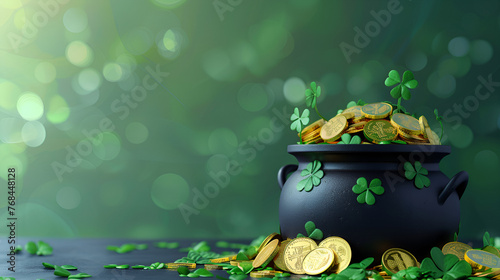 Pot O' Gold: Shamrock Adorned Treasure for St. Paddy's