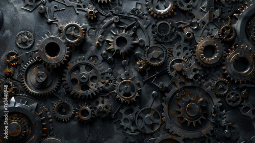 Industrial Steampunk Gearwork Background. photo