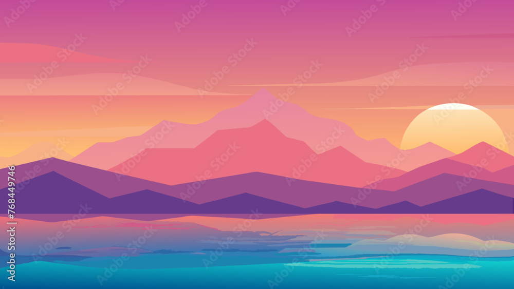 sunset over the mountains