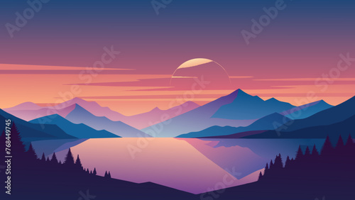 Fototapeta Naklejka Na Ścianę i Meble -  sunset in mountains