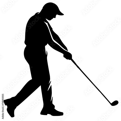 golf player silhouette vector Generative AI
