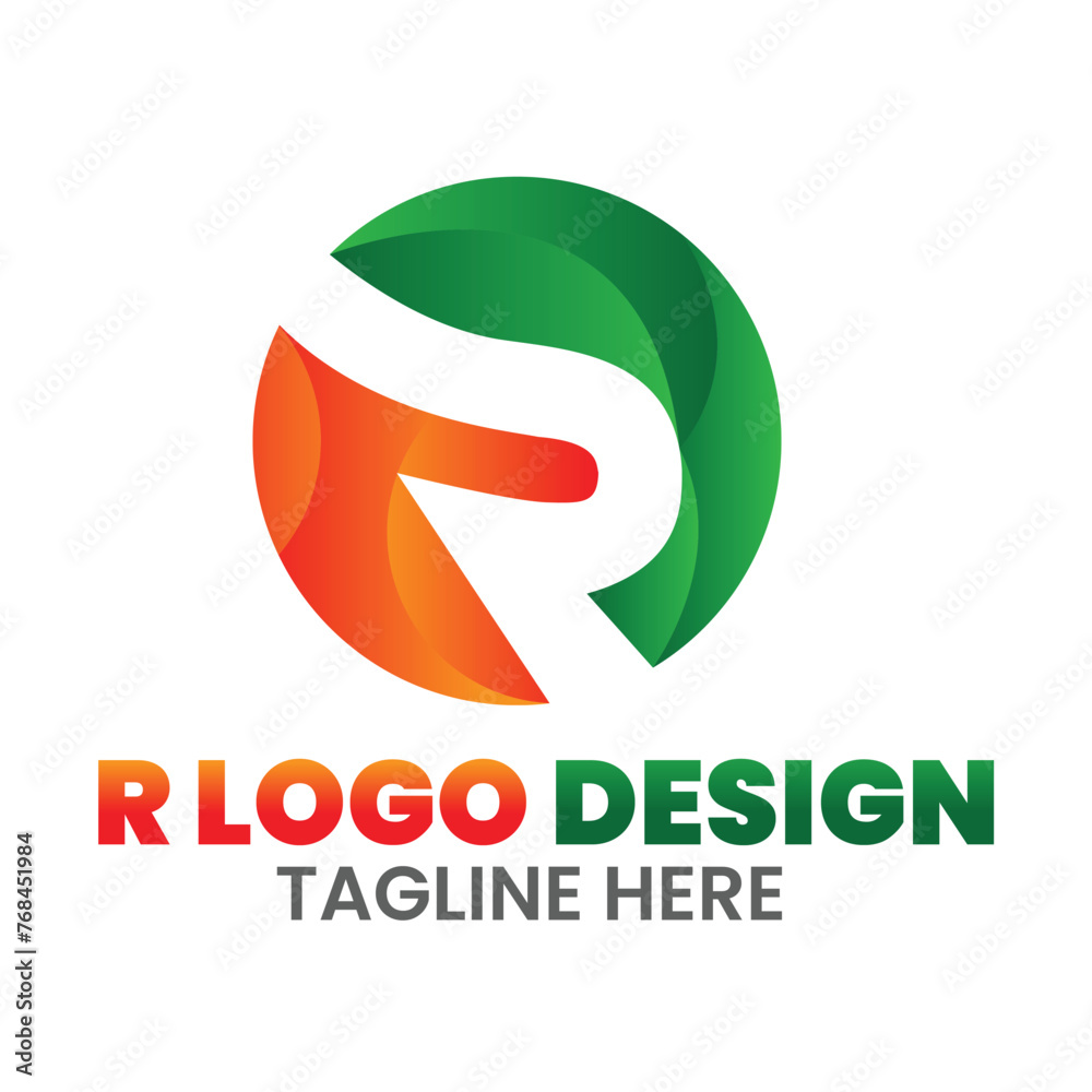 Obraz premium Letter r logo design color icon brand