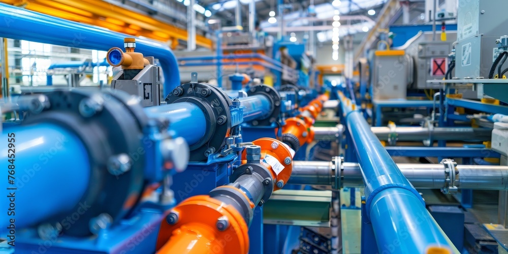 Fototapeta premium Large pipe in a factory