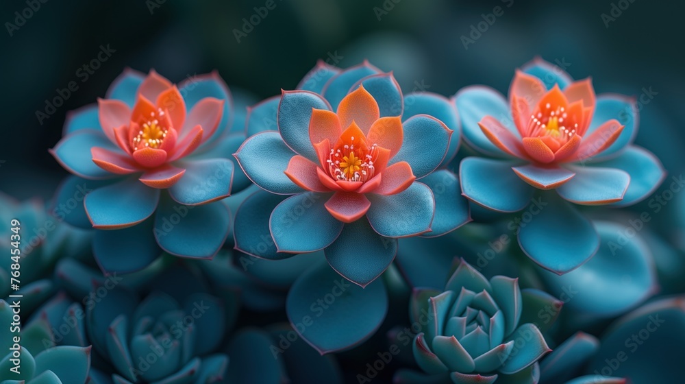 flowers succulents macro plant background