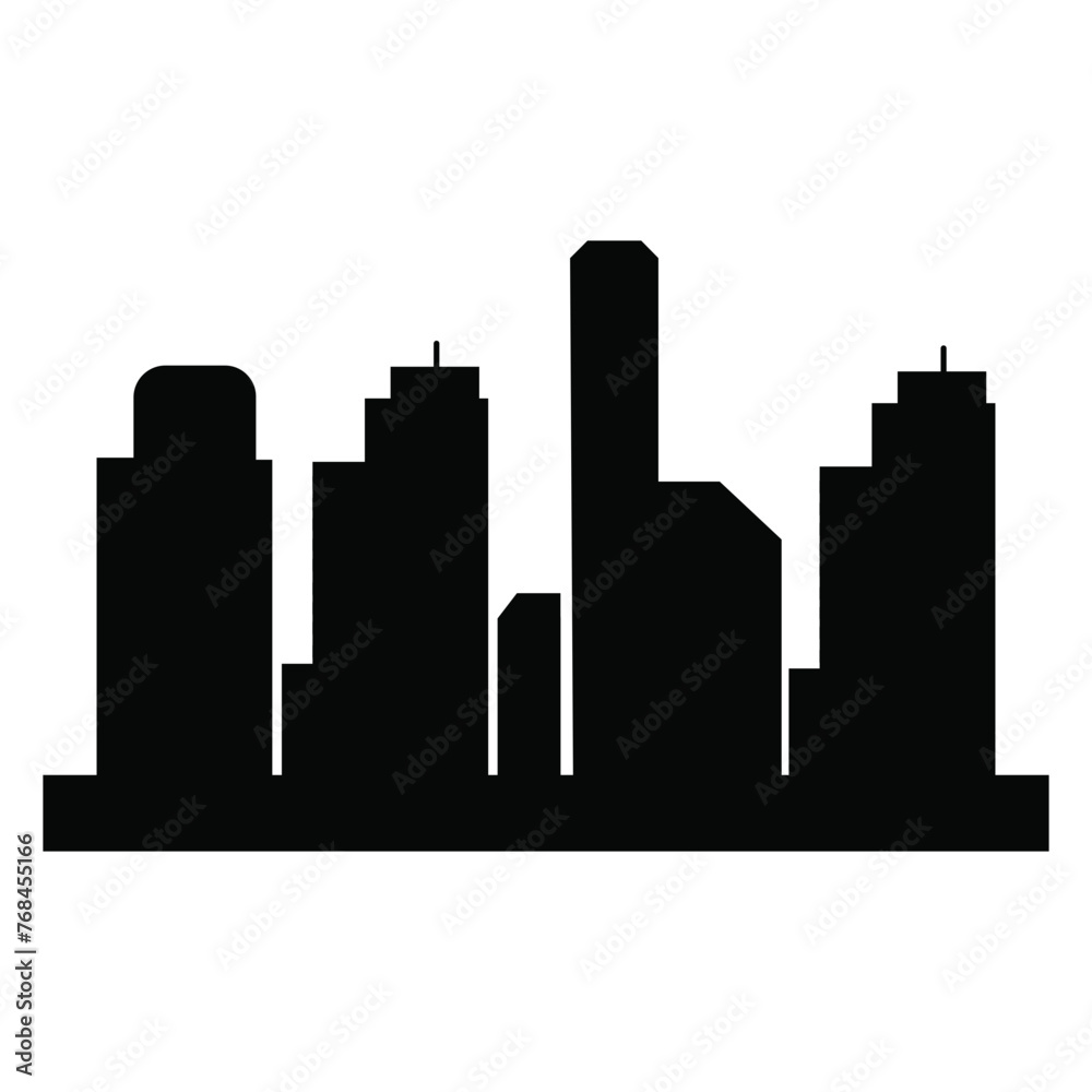 City Building Landscape Icon Silhouette City Building Landscape Icon Silhouette