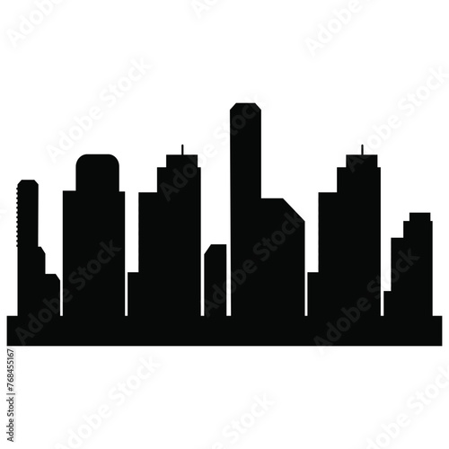 City Building Landscape Icon Silhouette