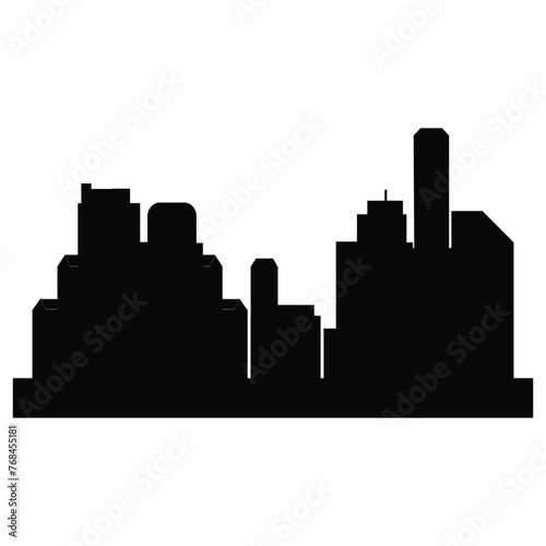 City Building Landscape Icon Silhouette