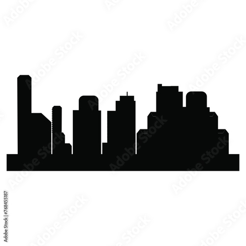 City Building Landscape Icon Silhouette