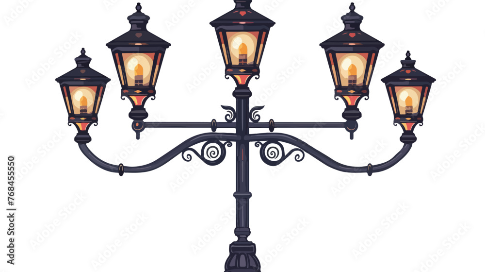 Antique street light. flat vector isolated on white background