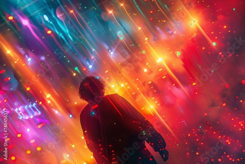 A book cover for a novel set in the world of electronic music festivals, complete with the energy of laser lights