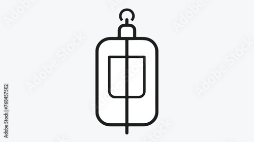 Blood bag minimal black and white outline icon. Flat vector