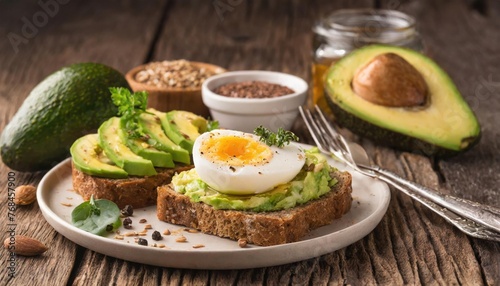 Organic Avocado Egg Sandwich on Whole Grain Bread