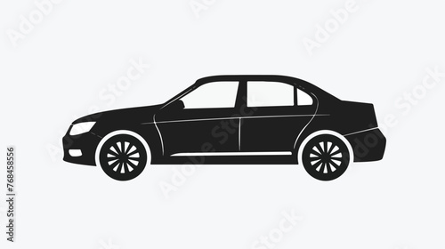 Car black icon in white background flat vector  © Nobel