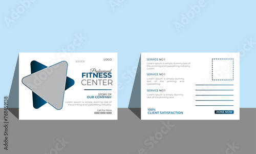 Be stronger gym postcard template