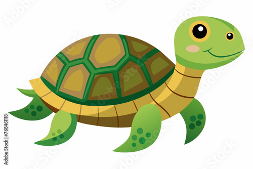 Turtle vector with white background.