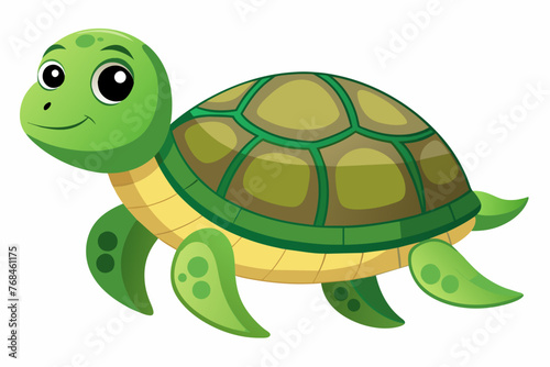 Turtle vector with white background.