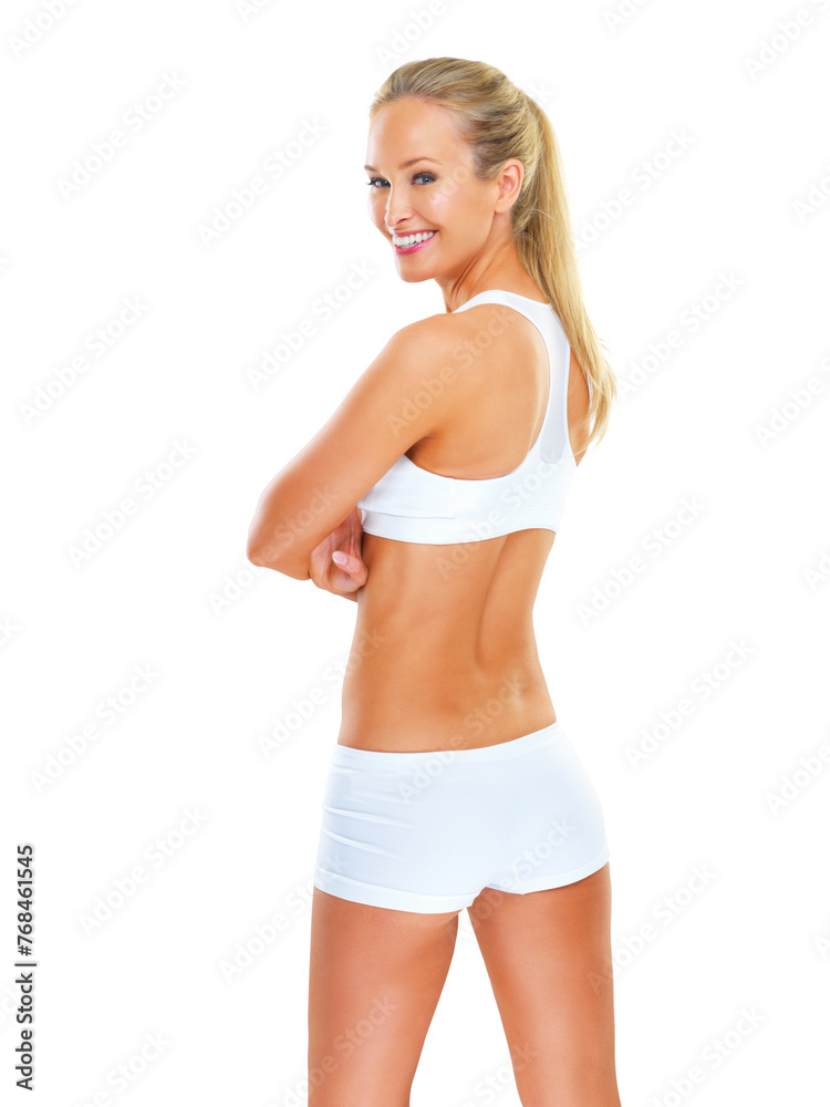 Woman, portrait and exercise workout for health training in studio on white background or fitness, lose weight or mockup space. Female person, face and confidence as sport athlete, cardio or wellness Woman, portrait and exercise workout for health training in studio on white background or fitness, lose weight or mockup space. Female person, face and confidence as sport athlete, cardio or wellness