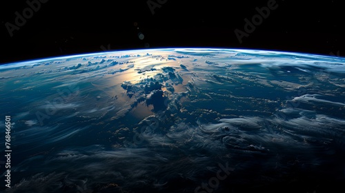 A mesmerizing view of Earth's curvature captured from space. 