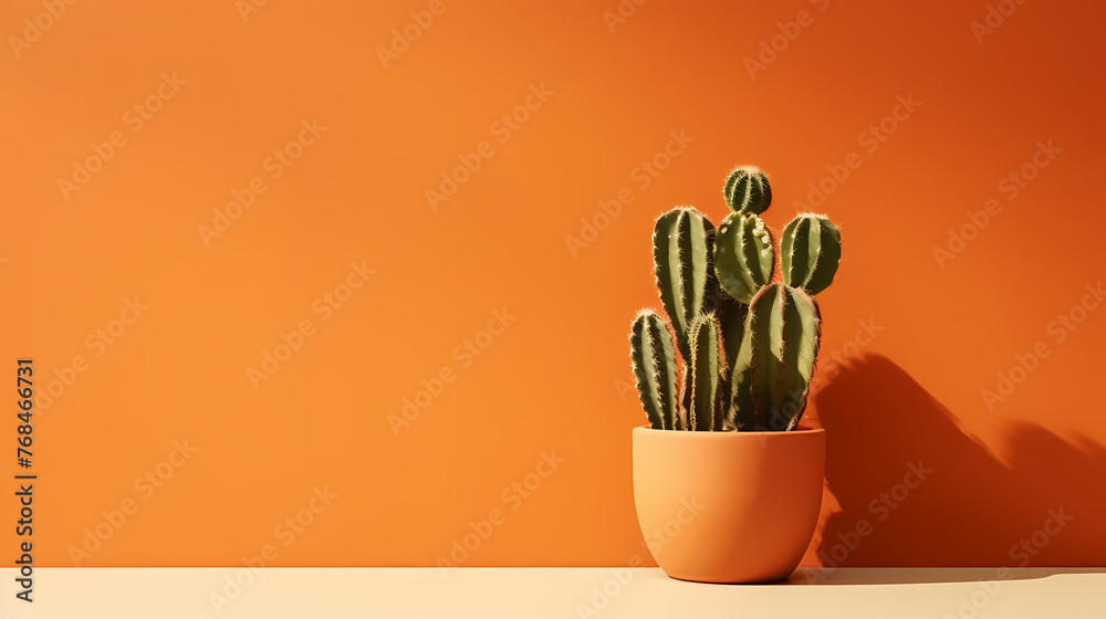 Cactus in pot on empty background Cactus in pot on empty background