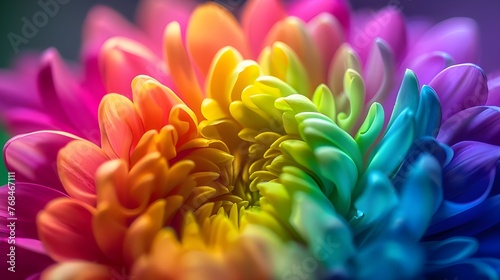 Multicolored chrysanthemum flower. Close-up. Colored Petals, A close up shot of a blooming flower, Colorful flower on black background. Close up, ai generated 