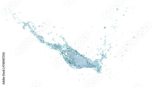 透明な背景に分離された青い水のしぶき