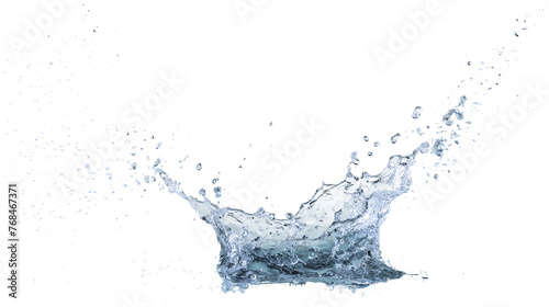 透明な背景に分離された青い水のしぶき