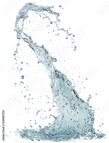 透明な背景に分離された青い水のしぶき