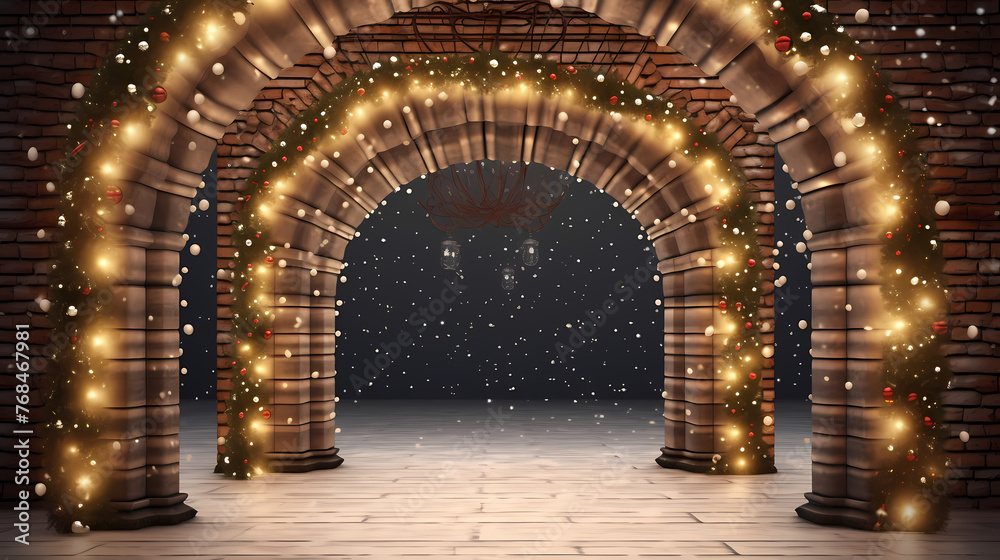 Fototapeta premium Charming tunnel of twinkling lights