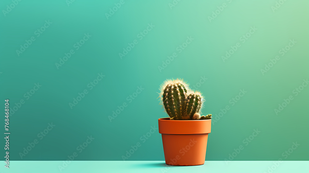 Cactus in pot on empty background Cactus in pot on empty background