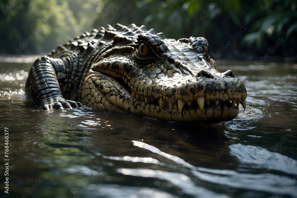 Fototapeta premium A close up of a crocodile