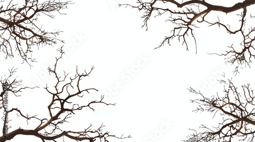 Fantasy branched frame background flat vector 