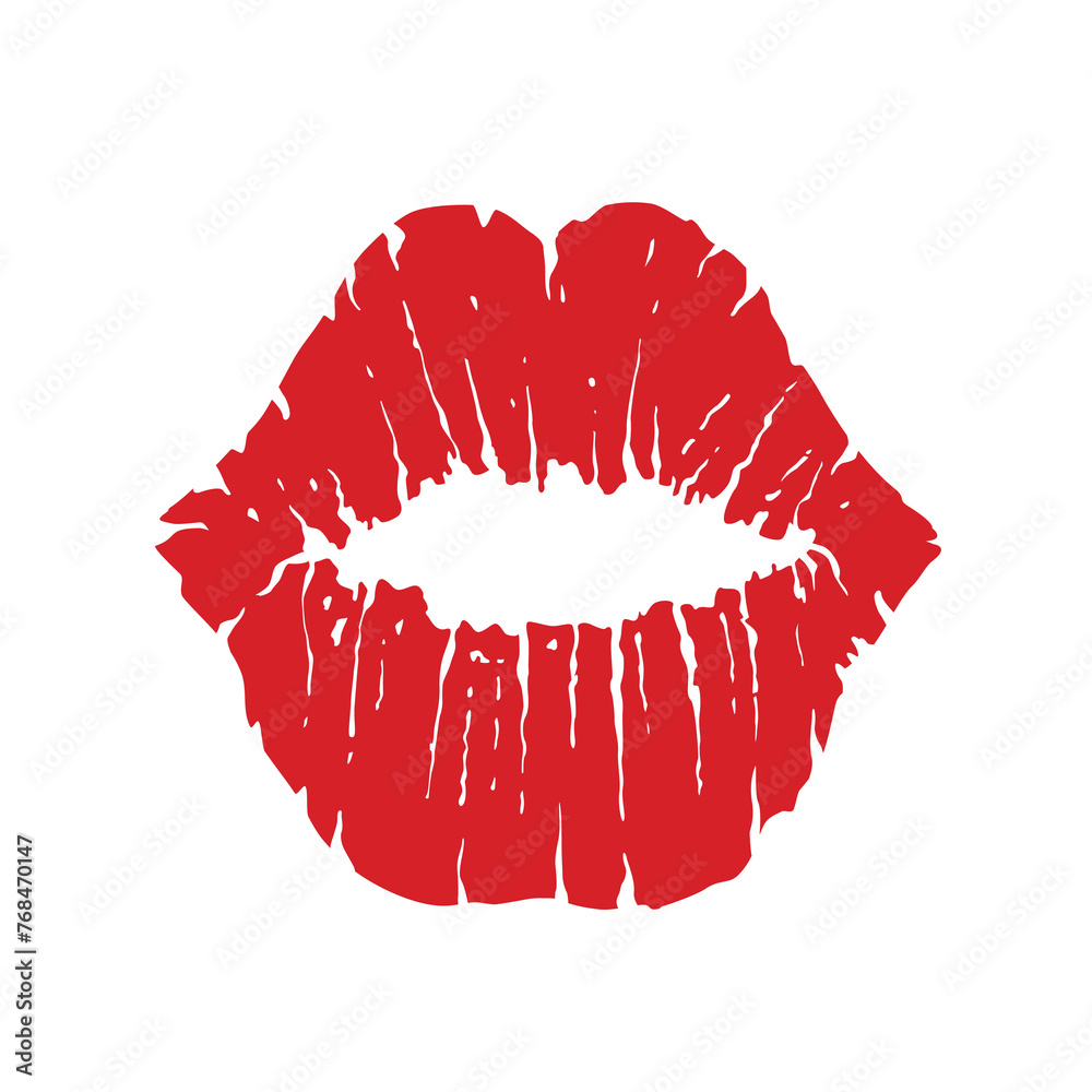 Lips icon. Kiss icon. Red lips, vector illustration Lips icon. Kiss icon. Red lips, vector illustration