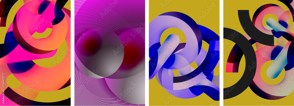 Fototapeta premium Circle geometric abstract vector posters. Vector Illustration For Wallpaper, Banner, Background, Card, Book Illustration, landing page