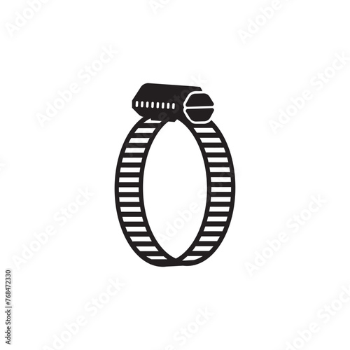 hose clamp icon on white background	