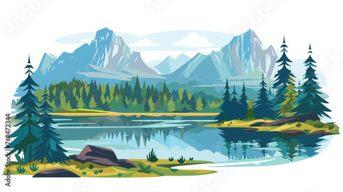 Fry Lake flat vector isolated on white background 