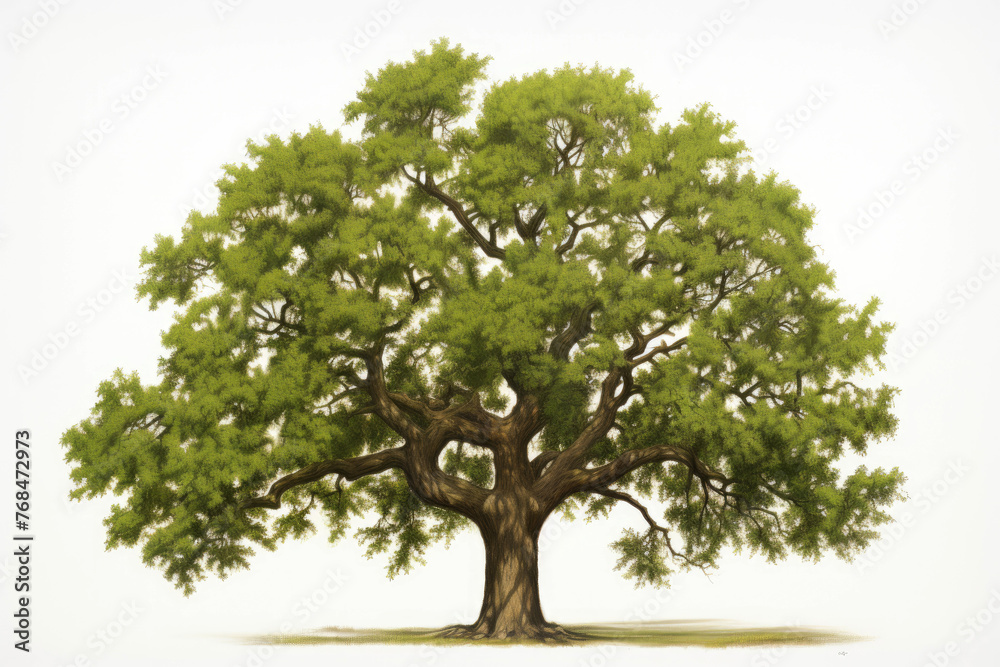 Tree oak isolated on a white background.ai generative