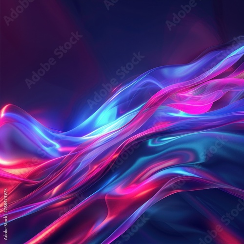 A blend of bright and dark elements, this abstract background combines blue and pink waves for a dynamic and stylish look.