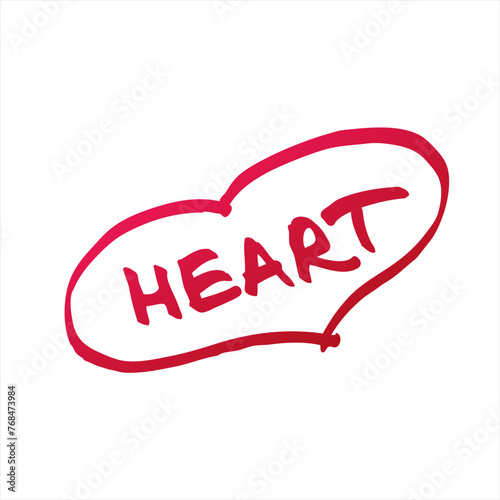 Vector heart with signature heart