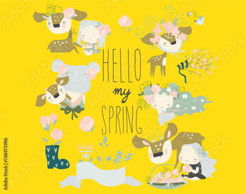 animal icons, spring theme photo