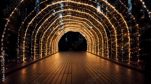 A tunnel with lantern lights creates a dynamic visual impact © Derby