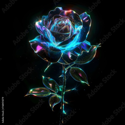 A captivating neon rose blo...
