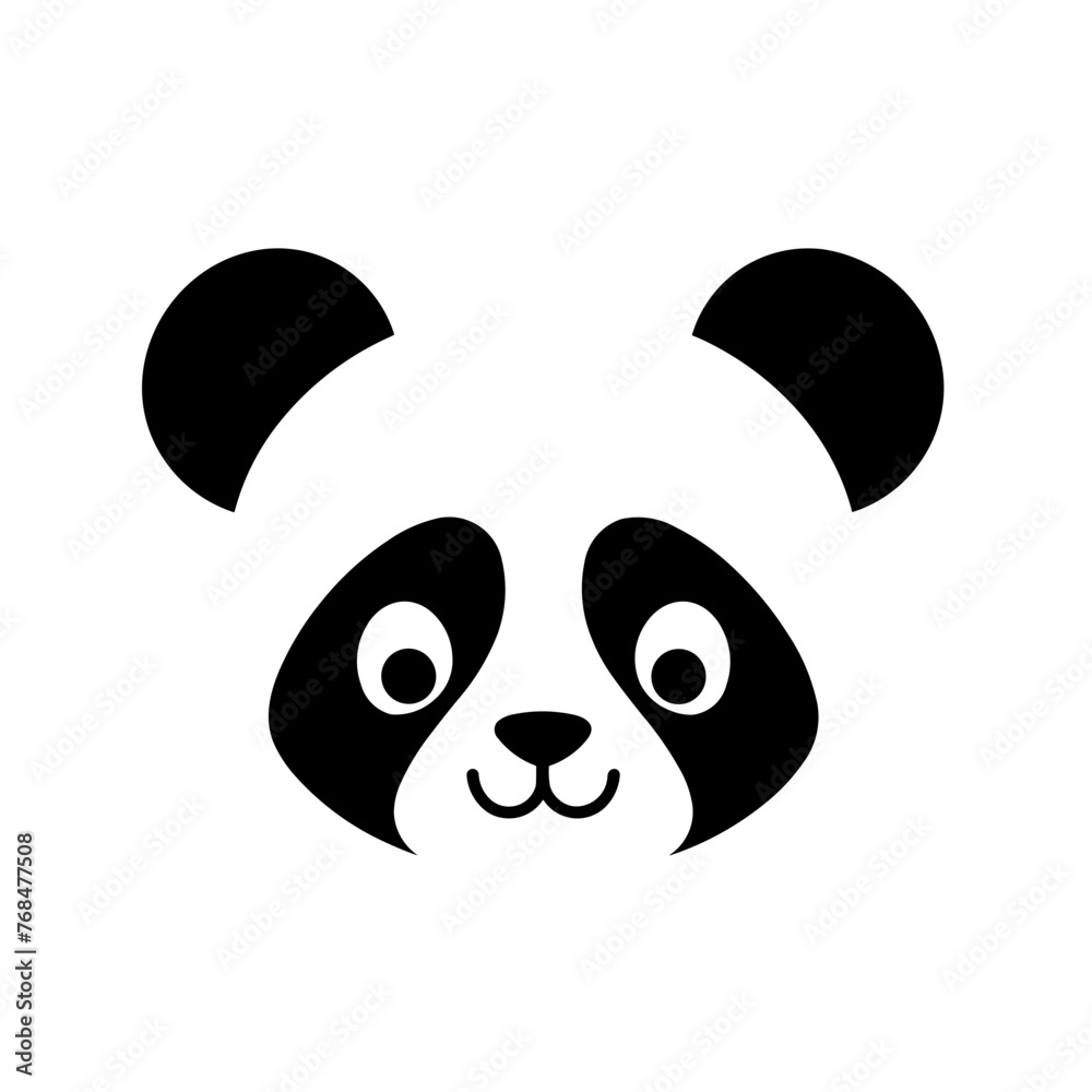 Simple Panda face flat icon