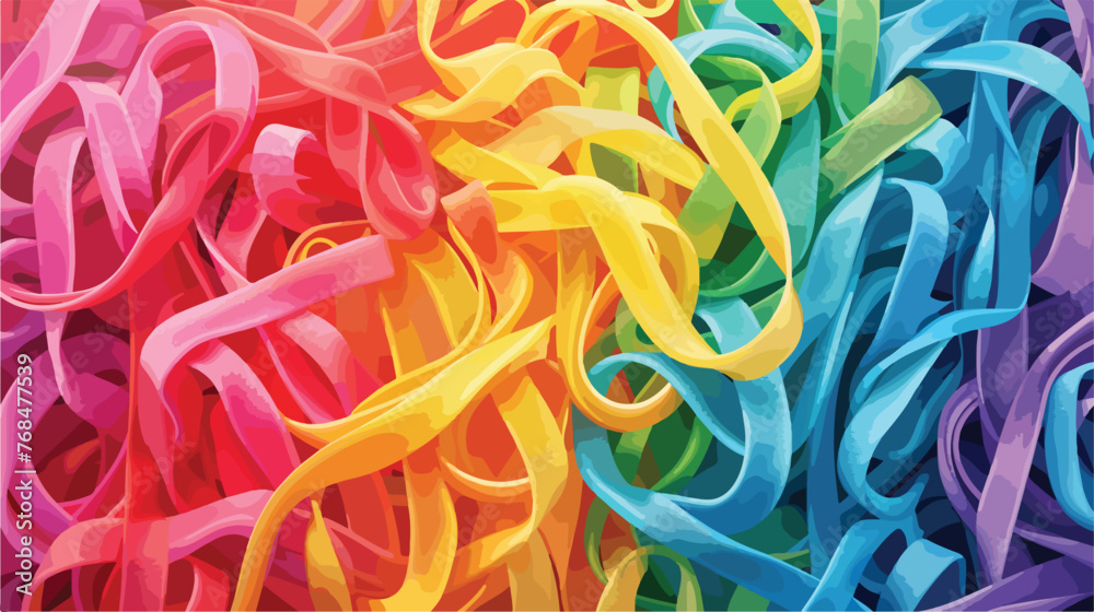 Colorful background rainbow colors rubber bands loom.