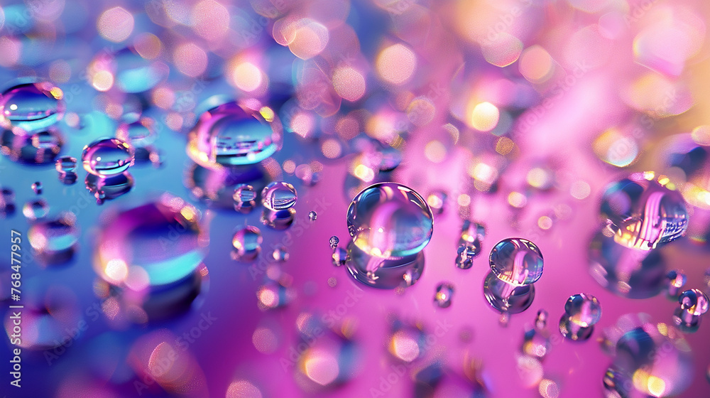 AI art, colorful water drop background　カラフルな水滴