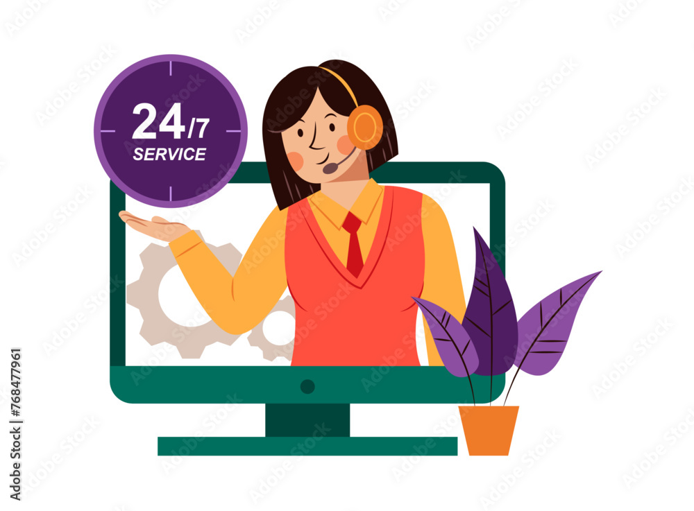 Customer Service Character Concept Illustration. Customer Service Character Concept Illustration.