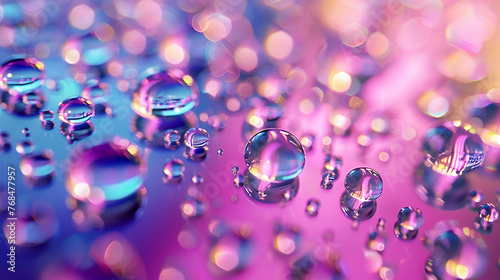 AI art, colorful water drop background カラフルな水滴