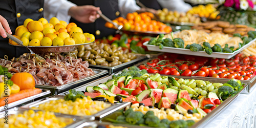Catering food. Cuisine Culinary Buffet Dinner Catering Dining Food Celebration Party Concept